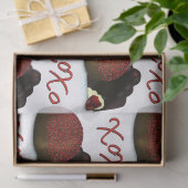 Papier Mousseline Bonbon Valentin XOXO et chocolat noir (Cadeau)