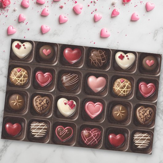 Papier Mousseline Bonbons au chocolat de la Saint-Valentin