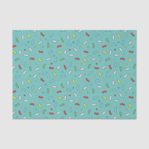 Papier Mousseline Bonbons Cartoon Parsemés Bleu