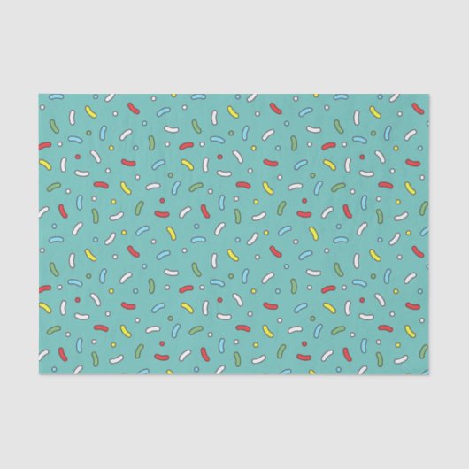Papier Mousseline Bonbons Cartoon Parsemés Bleu (Recto)