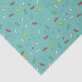 Papier Mousseline Bonbons Cartoon Parsemés Bleu (Détail)
