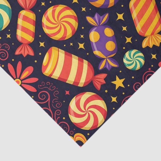 Papier Mousseline Bonbons Éffrayants funky et Jack-o-Lanterns Hallow (Détail)