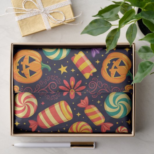 Papier Mousseline Bonbons Éffrayants funky et Jack-o-Lanterns Hallow (Cadeau)