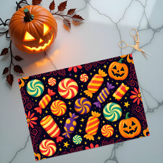 Papier Mousseline Bonbons Éffrayants funky et Jack-o-Lanterns Hallow