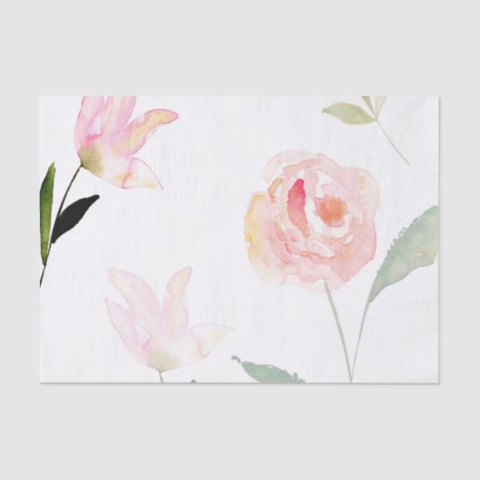 Papier Mousseline Bonjour belle aquarelle florale (Recto)