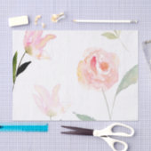 Papier Mousseline Bonjour belle aquarelle florale (Artisanat)