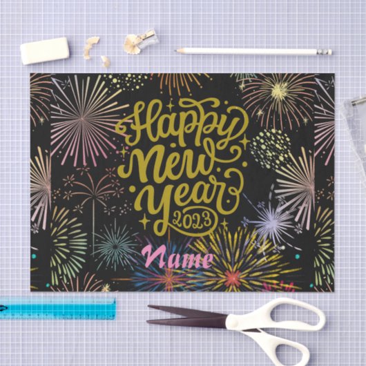 Papier Mousseline Bonne année 2023 Thunder_Cove (Artisanat)