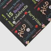 Papier Mousseline Bonne Anniversaire Tissue Paper Soeur en droit (Détail)