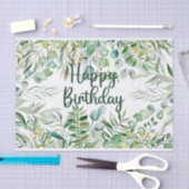 Papier Mousseline Bonne aquarelle d'anniversaire Eucalyptus Feuilles (Artisanat)
