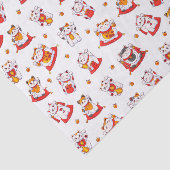 Papier Mousseline Bonne chance Maneki Neko Chats (Détail)