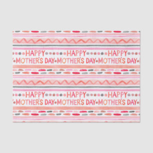 Papier Mousseline Bonne fête des mères Pink Watercolor raypes