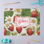 Papier Mousseline Bonne fraises d'anniversaire, Feuilles et fleurs (Artisanat)