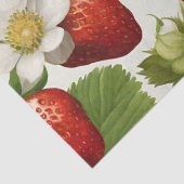 Papier Mousseline Bonne fraises d'anniversaire, Feuilles et fleurs (Détail)