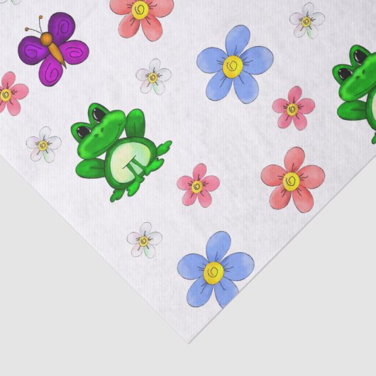 Papier Mousseline Bonne Grenouille En MOTIF Printemps (Détail)
