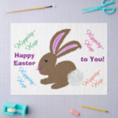 Papier Mousseline Bonne Pâques mignonne Lapin Salutation lapin (Artisanat)