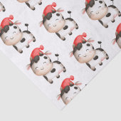 Papier Mousseline Bonne vache dans un Casquette rouge mignon (Détail)