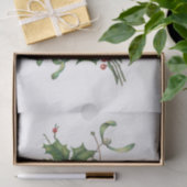 Papier Mousseline Bonnes Fêtes festives avec Holly & Mistletoe (Cadeau)