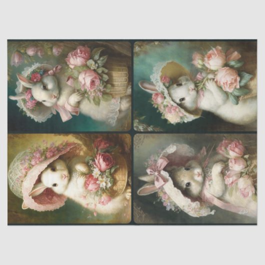 Papier Mousseline Bonnet Bunnies Papier Tissu (Recto)