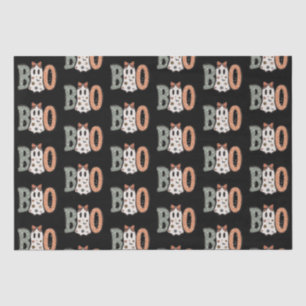 Papier Mousseline Boo Ghost Orange Green Cute Black Halloween