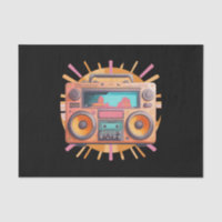Boombox retro coloré des années 80 avec un coup de