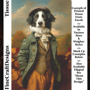 Papier Mousseline Border Collie Chien En Automne DV9L Découpage
