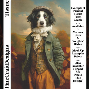 Papier Mousseline Border Collie Chien En Automne DV9R Découpage