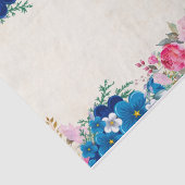 Papier Mousseline Border Pretty Pink et Blue Flower (Détail)