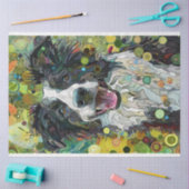 Papier Mousseline Bordure Collie Vivid Peinture Découpage (Artisanat)