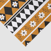 Papier Mousseline Bordure Fleur Diamant Boho Motif Floral (Détail)