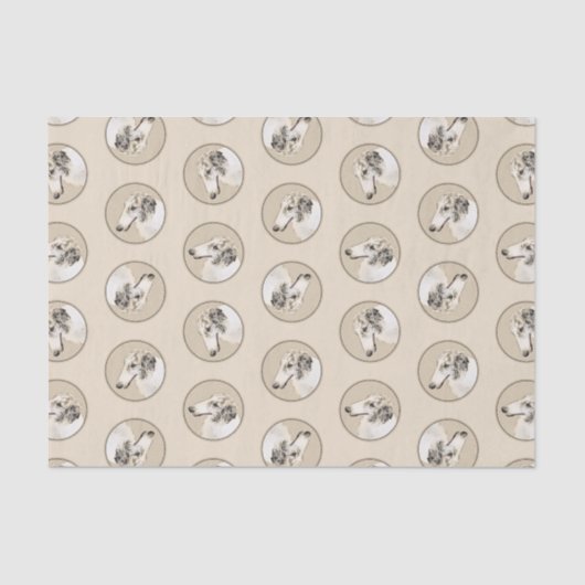 Papier Mousseline Borzoi Argent Brindle Peinture Wolfhound Chien Art (Recto)