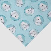 Papier Mousseline Borzoi Peinture blanche russe Wolfhound Chien Art (Détail)