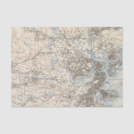 Papier Mousseline Boston, le Massachusetts (Recto)