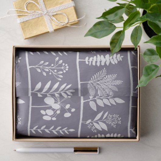 Papier Mousseline Botanic Rhythm Botanical Silhouettes Mute Lavender (Cadeau)