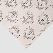 Papier Mousseline botanical chic typography monogram wedding  (Détail)