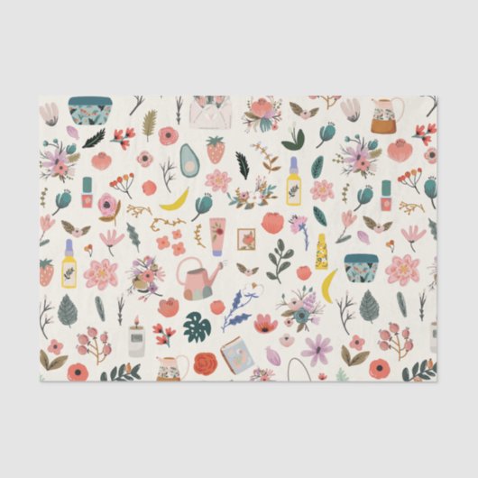 Papier Mousseline Botanique Bio Beauté Nature Motif (Recto)