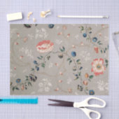 Papier Mousseline Botanique Découpage Tissu Papier gris rose Fleurs (Artisanat)