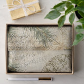 Papier Mousseline Botanique d'hiver vintage avec découpage d'oiseaux (Cadeau)