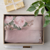 Papier Mousseline Botanique d'or Rose floral (Cadeau)
