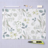 Papier Mousseline Botanique élégante à l'aquarelle Eucalyptus (Artisanat)