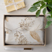 Papier Mousseline Botanique Fleur Séchée Beige (Cadeau)