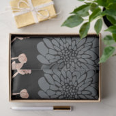 Papier Mousseline Botanique Floral rose noire (Cadeau)