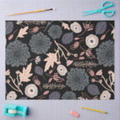 Papier Mousseline Botanique Floral rose noire (Artisanat)