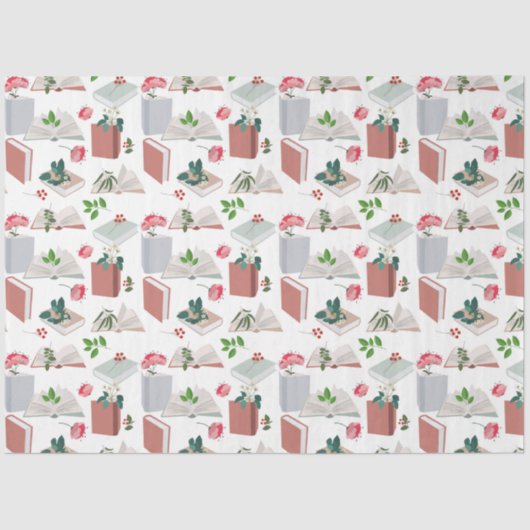 Papier Mousseline Botanique Livres & Bibliothèque Motif de lecture (Recto)