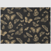 Papier Mousseline Botanique Papillon Parties scintillant d'or Motif  (Recto)