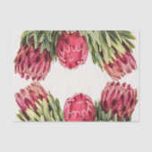 Papier Mousseline Botanique Pink Protea Floral Favaging (Recto)