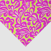 Papier Mousseline Botanique rose et jaune vif (Détail)