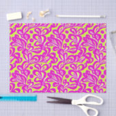 Papier Mousseline Botanique rose et jaune vif (Artisanat)