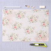 Papier Mousseline Botanique rose fleurie 75ème anniversaire (Artisanat)