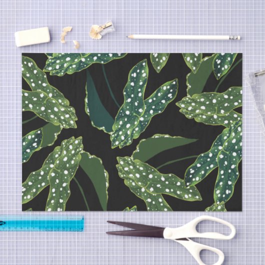 Papier Mousseline Botanique Spotted Begonia Feuilles (Artisanat)