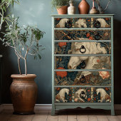 Papier Mousseline Botanique victorienne William Morris Style Unicorn